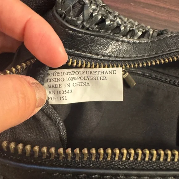 Joy Susan Black Sling Bag with Gold Zipper - Picture 5 of 5